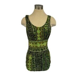 Par Form 1960s Vintage Green Swim Dress Size 12/34